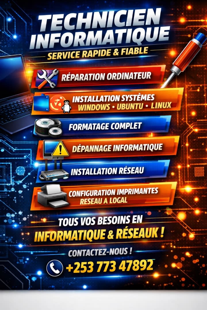 Technicien informatique - dépannage rapide et fiable