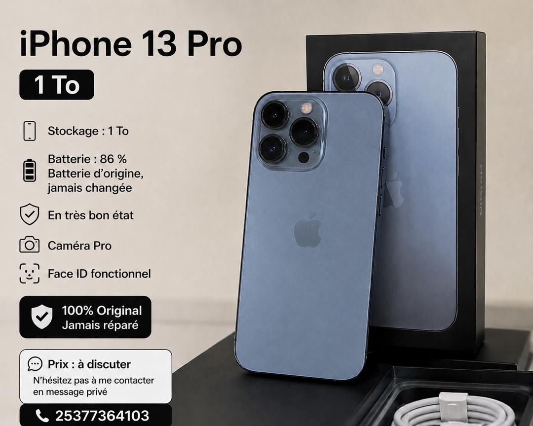 iPhone 13 Pro 1 To - bleu alpin, 100% original