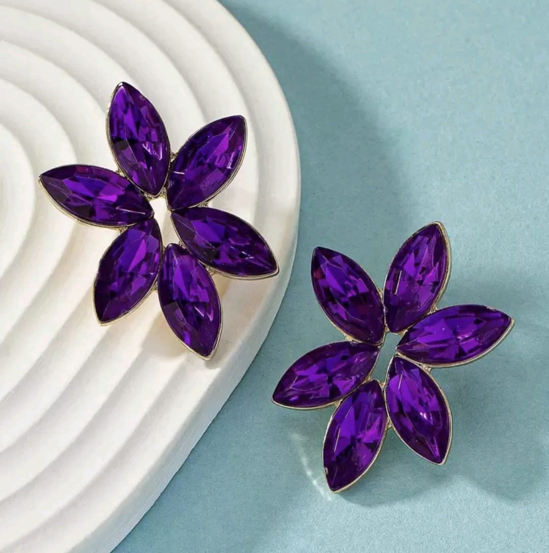 Boucles d'oreilles feuille tropicale émaillée dorée