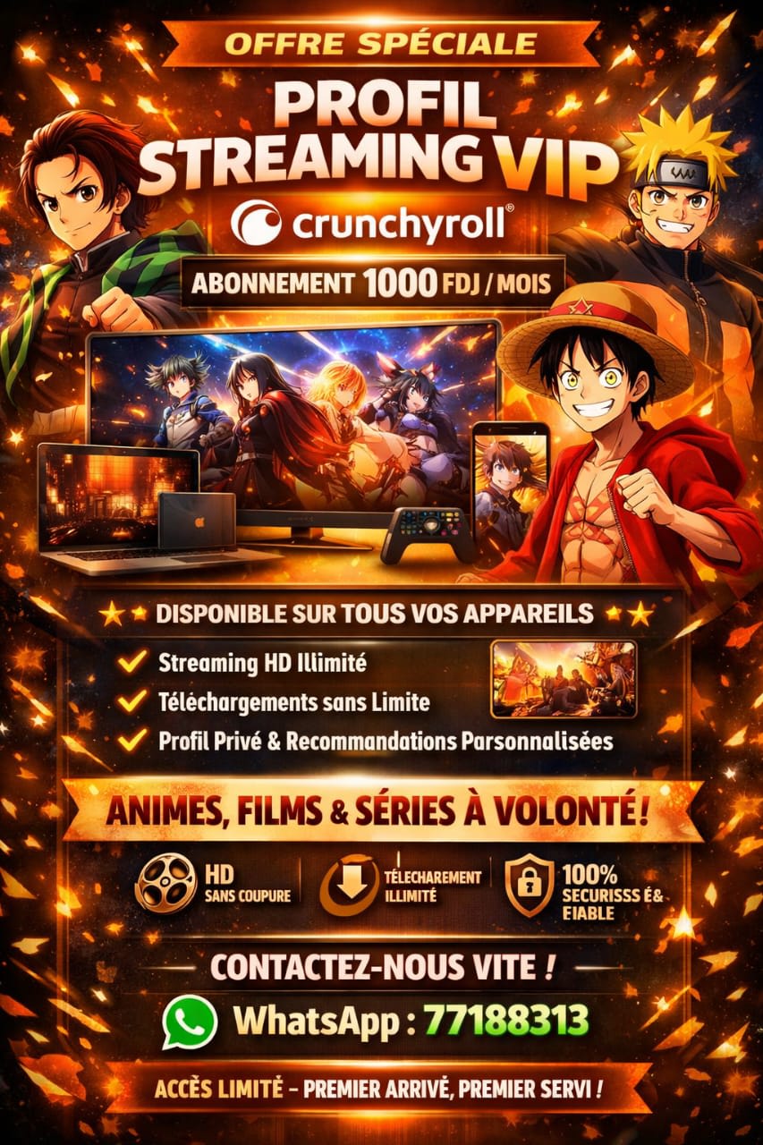 Profil Streaming VIP Crunchyroll - Animes illimités en HD