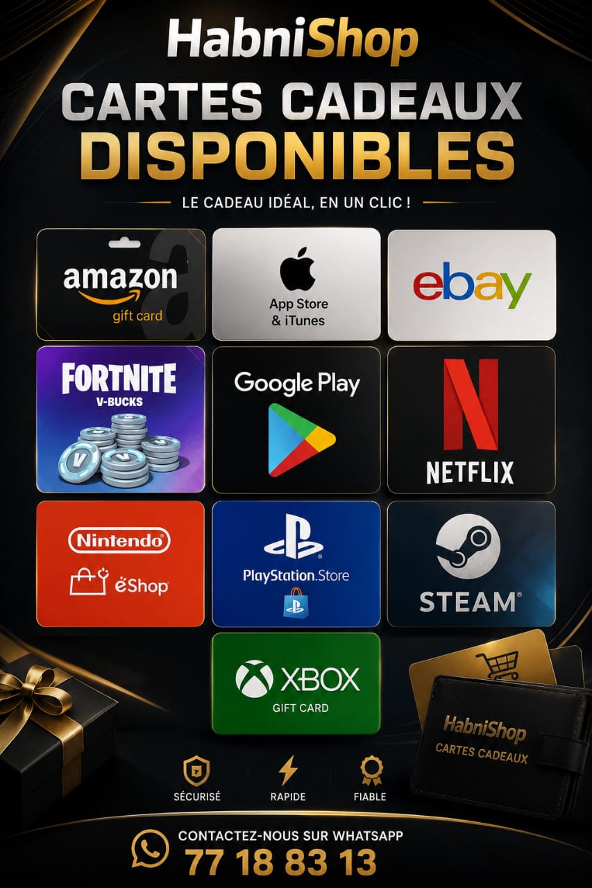 Cartes cadeaux Amazon, Steam, PlayStation, Xbox et plus