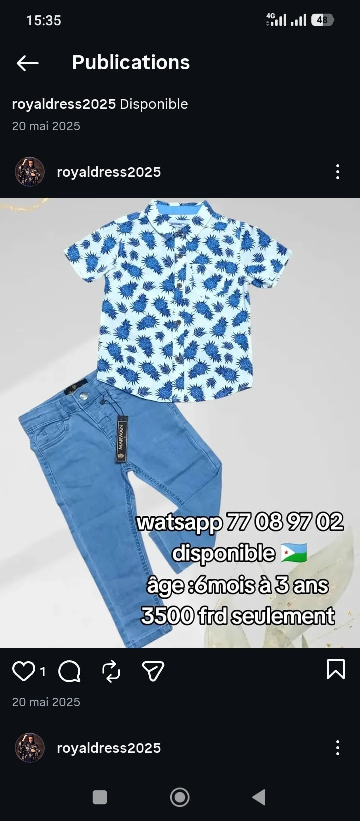 Des tenus pour enfants a vendre