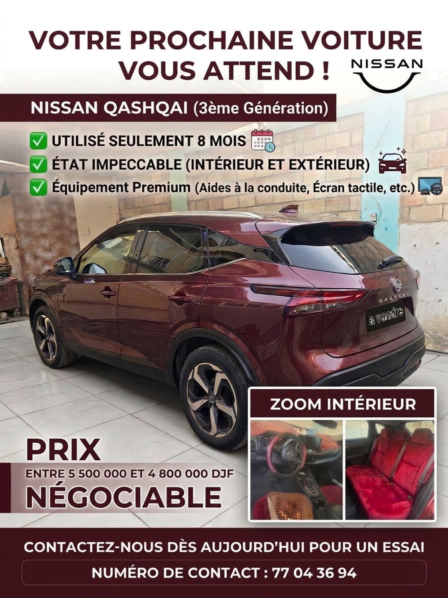 Nissan Qashqai 3ème génération, à peine 8 mois d'usage