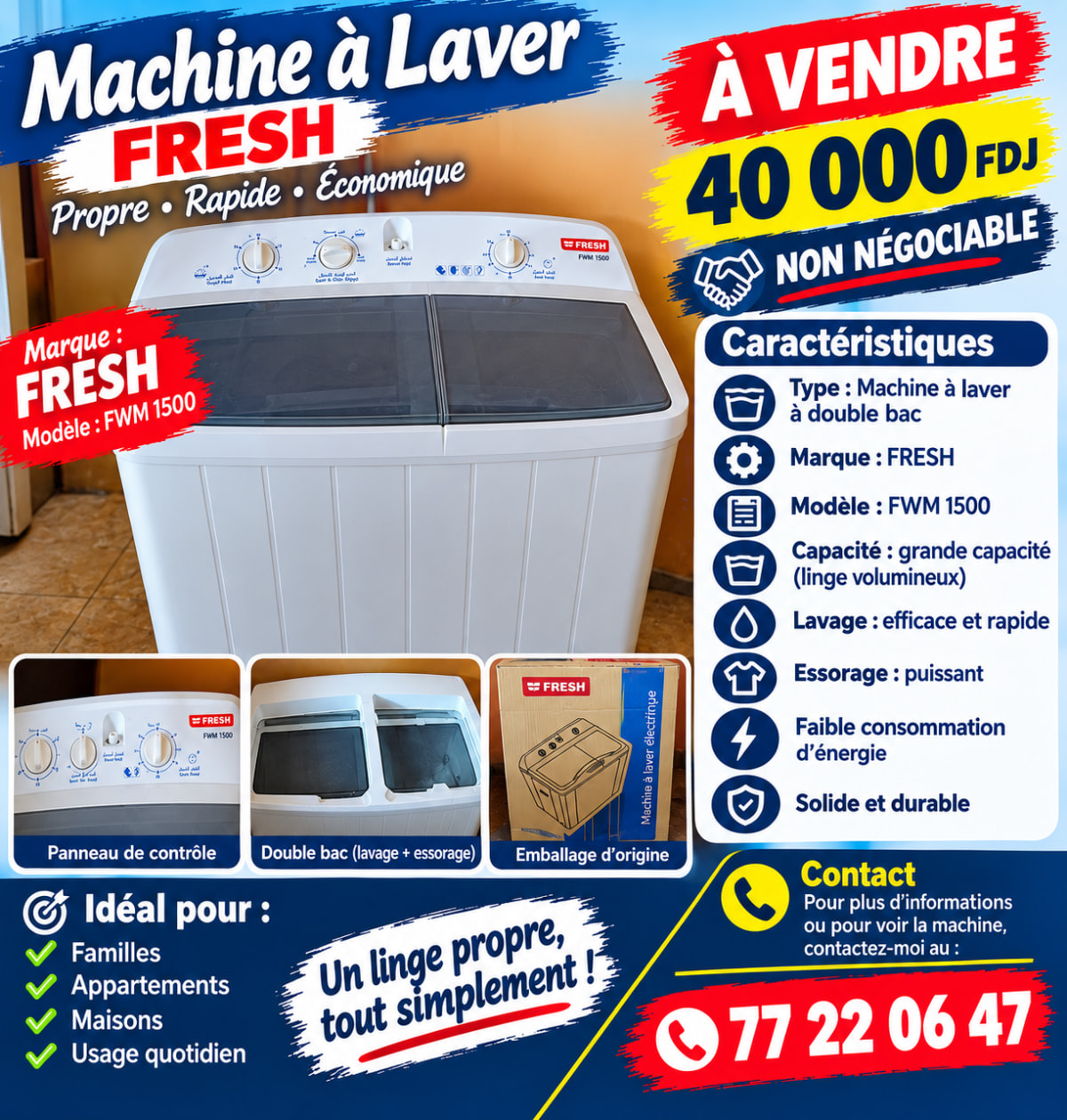 Machine à laver modèle FRESH