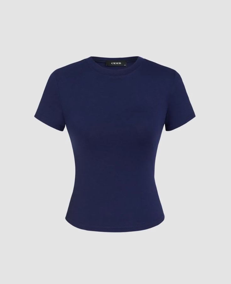 T-shirt basique  bleu marine,rose,rouge,blamc,noir... coupe ajustée