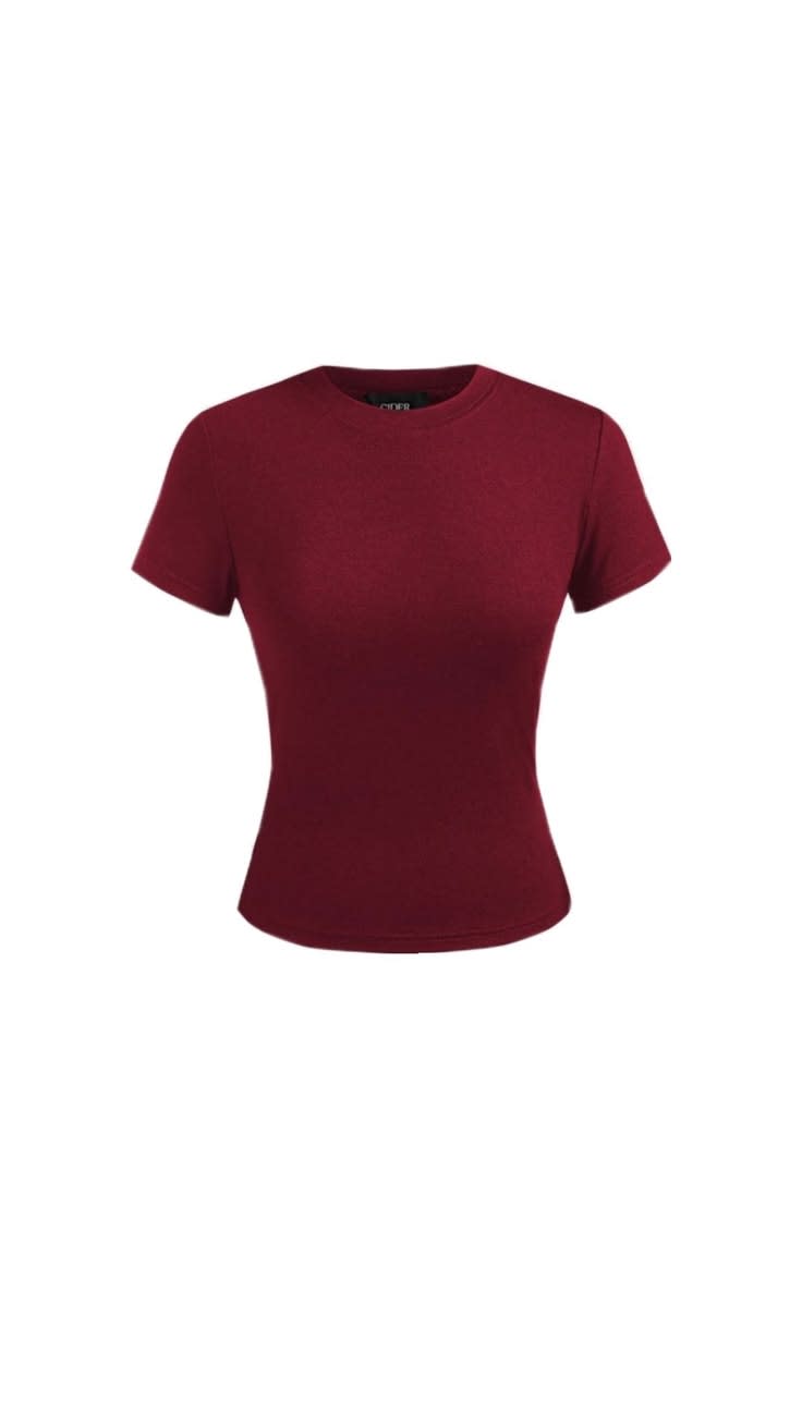 T-shirt basique  bleu marine,rose,rouge,blamc,noir... coupe ajustée
