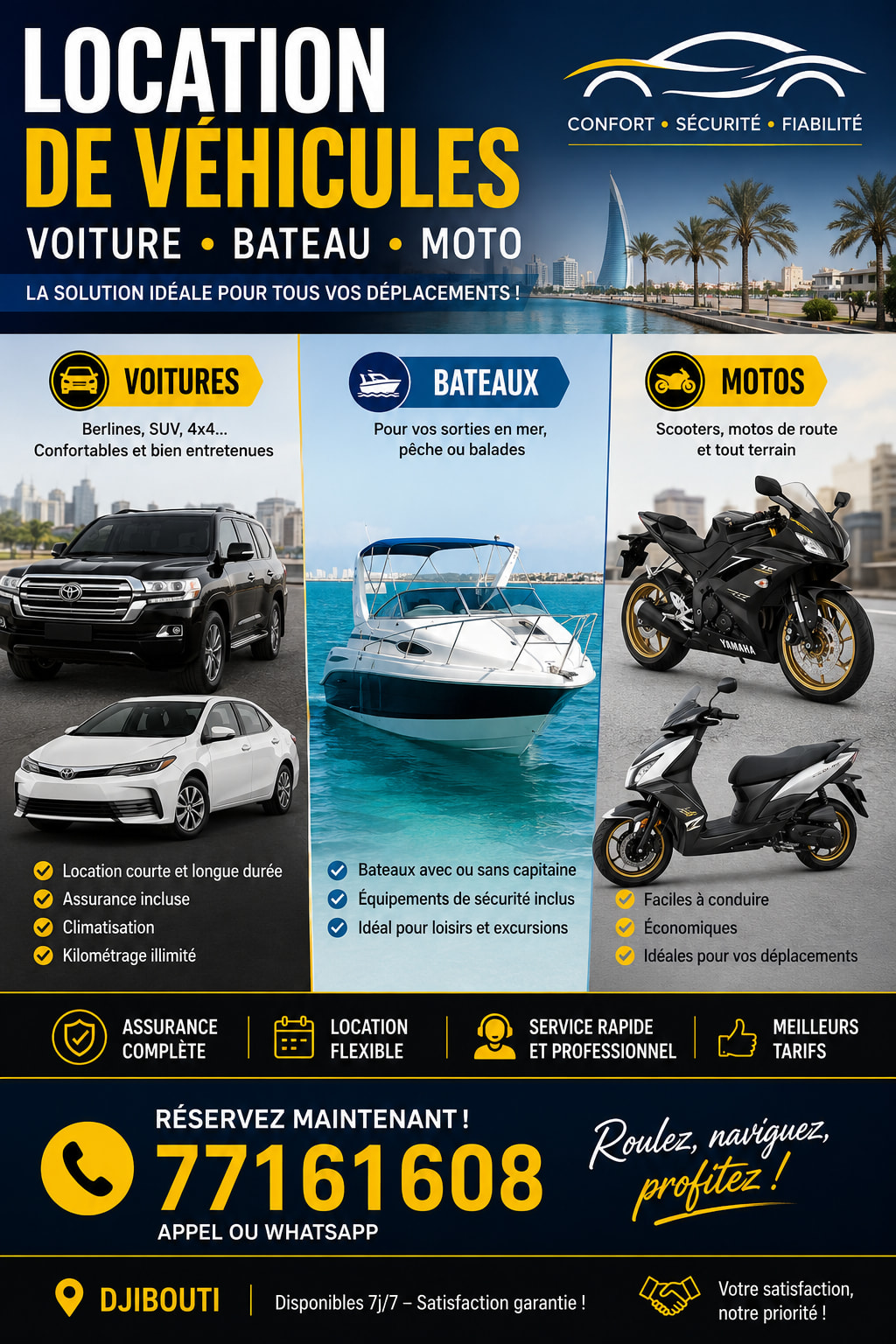 Location voiture bateau moto