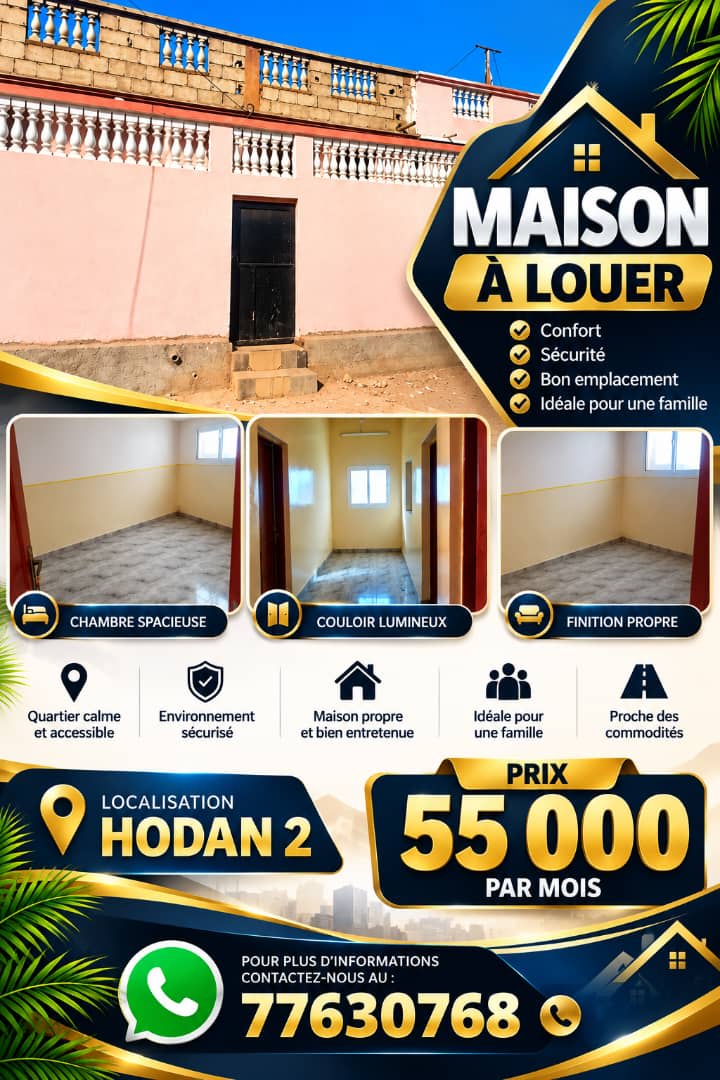 Maison à louer à Hodan 2, calme et sécurisée