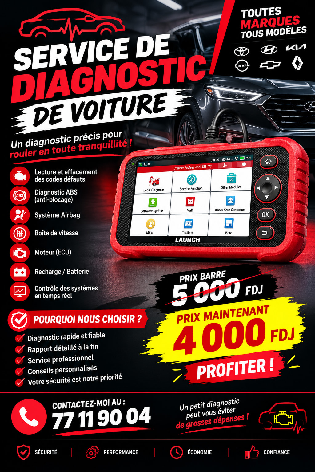 Service de diagnostic de voiture