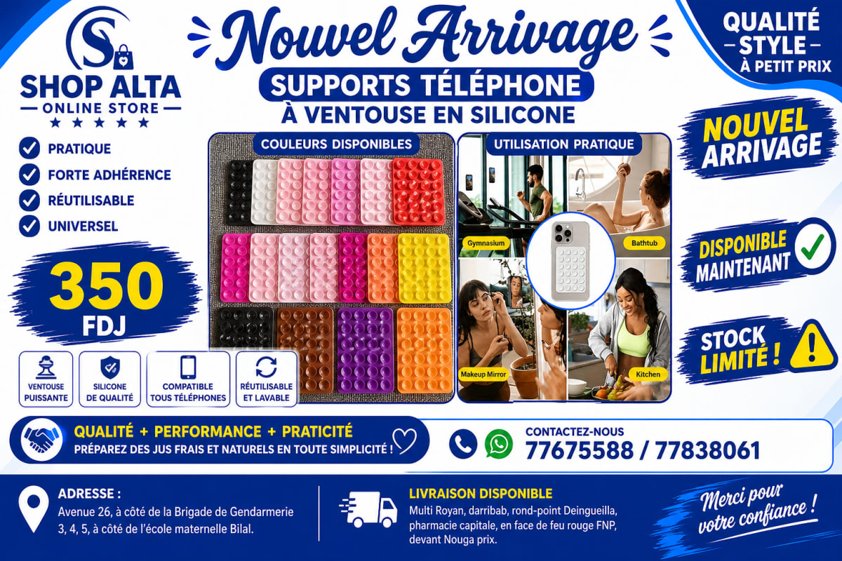 Support téléphone ventouse silicone - nouvel arrivage
