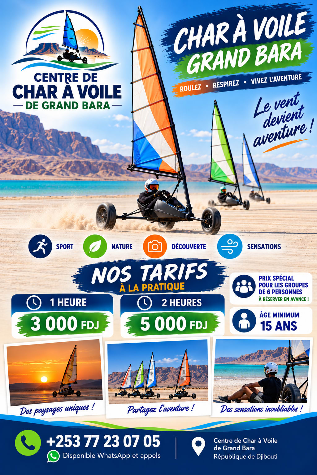 Char à voile sur le Grand Bara : vivez l'aventure du vent