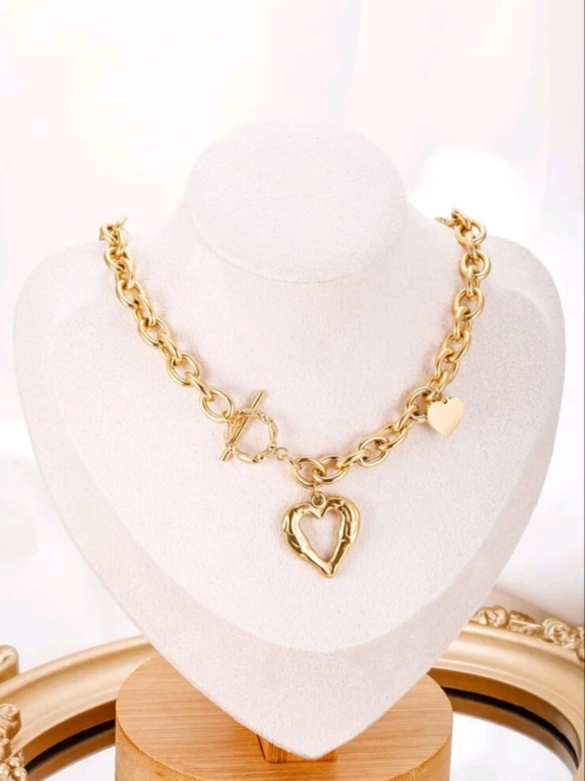 4 pendentifs coeur vintage en plaqué or - France