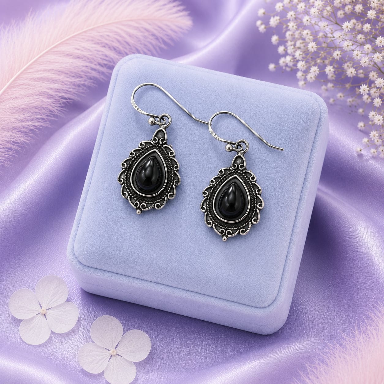 Black Hook Earrings