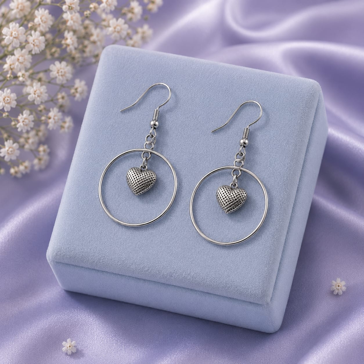 Round Love Sign Hook Earrings