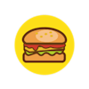 Burger mit Glücks-avatar