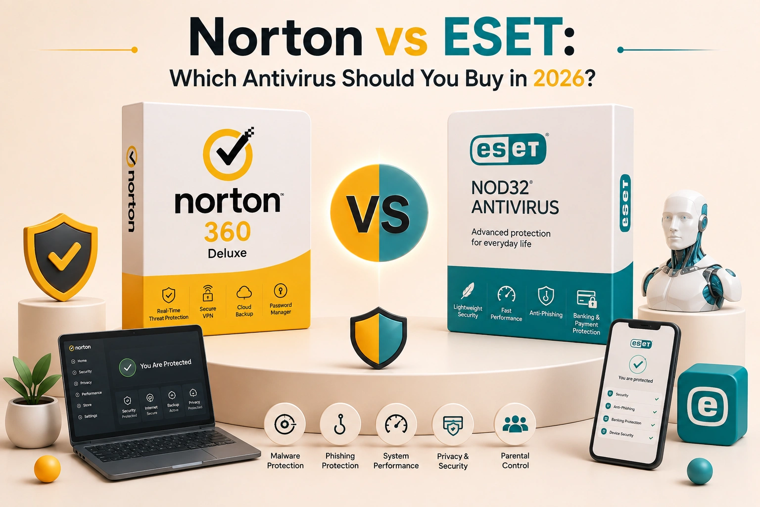 Norton and ESET antivirus protection compared in 2026