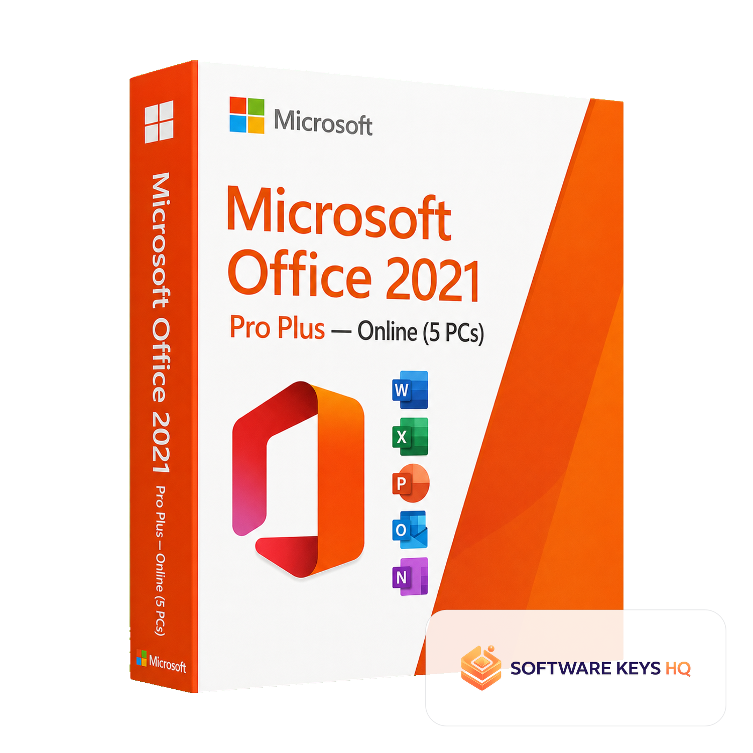 Microsoft Office 2021 Pro Plus Online (5 PCs) software box