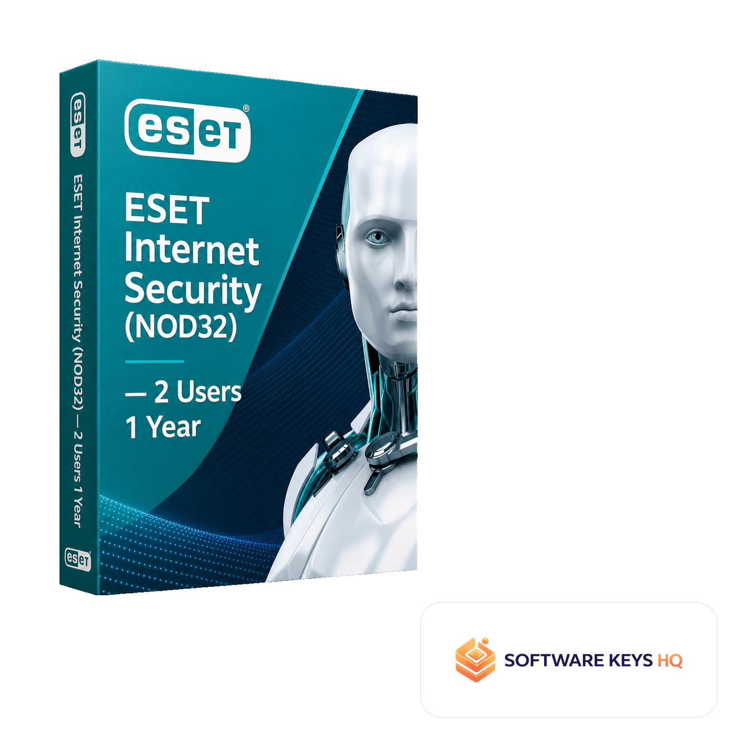 ESET Internet Security (NOD32) 2 Users 1 Year software box
