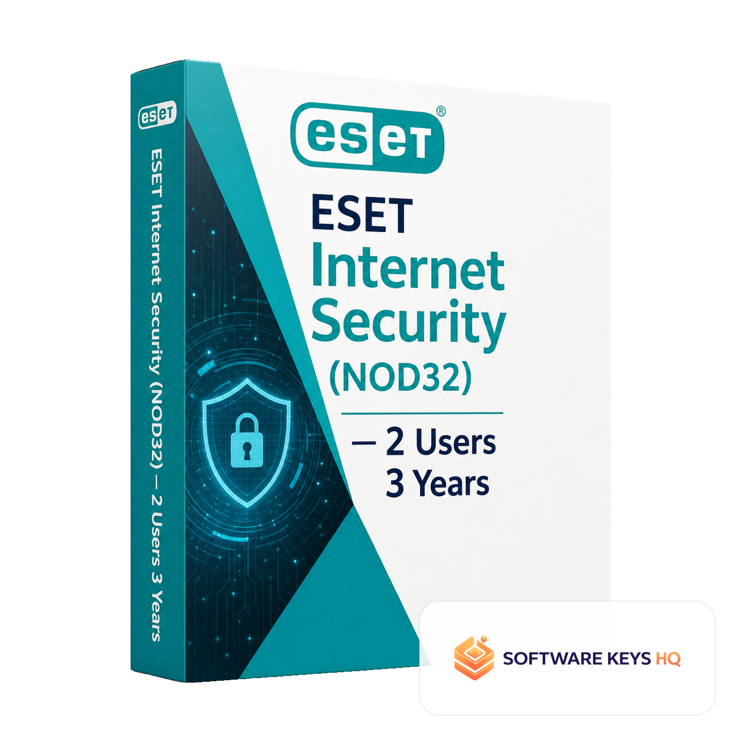 ESET Internet Security (NOD32) 2 Users 3 Years software box