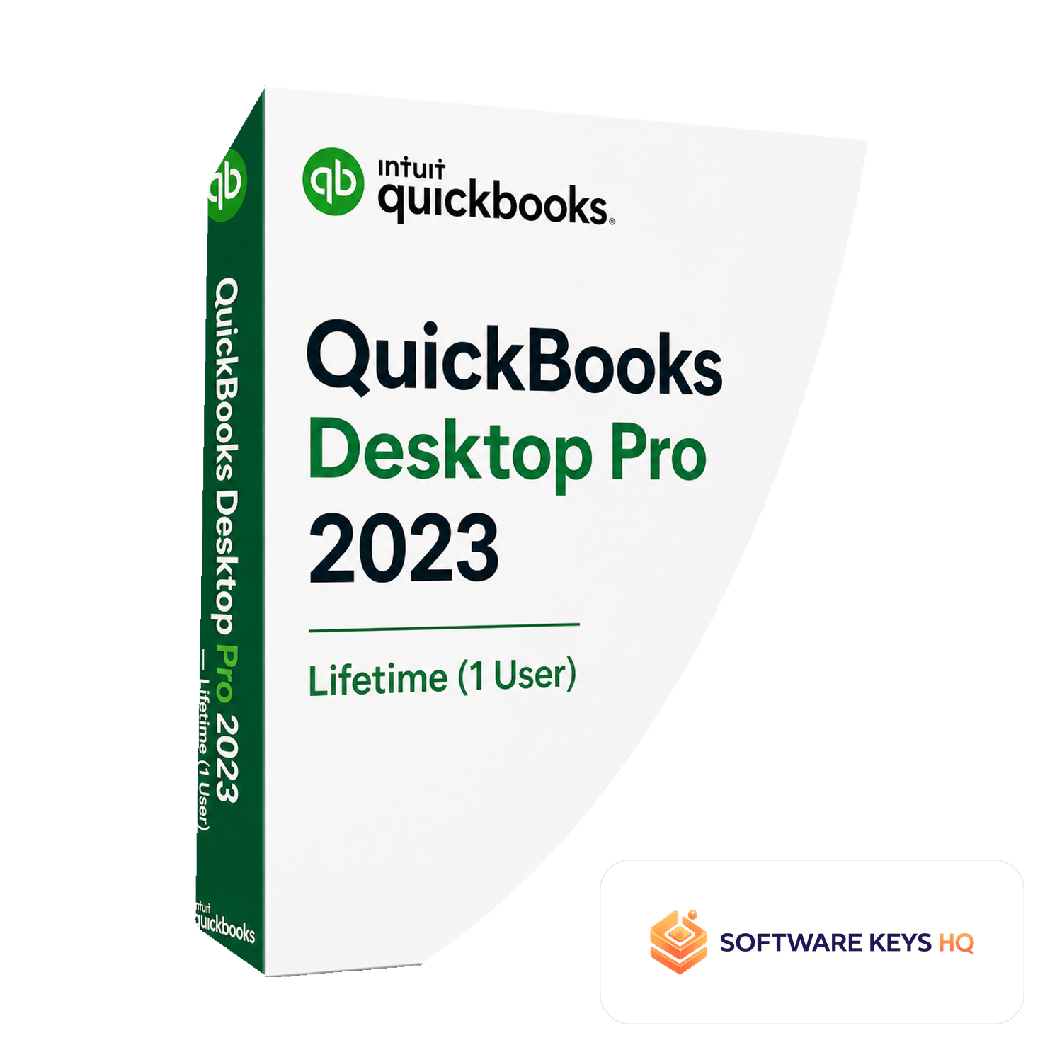 QuickBooks Desktop Pro 2023 Lifetime (1 User) software box