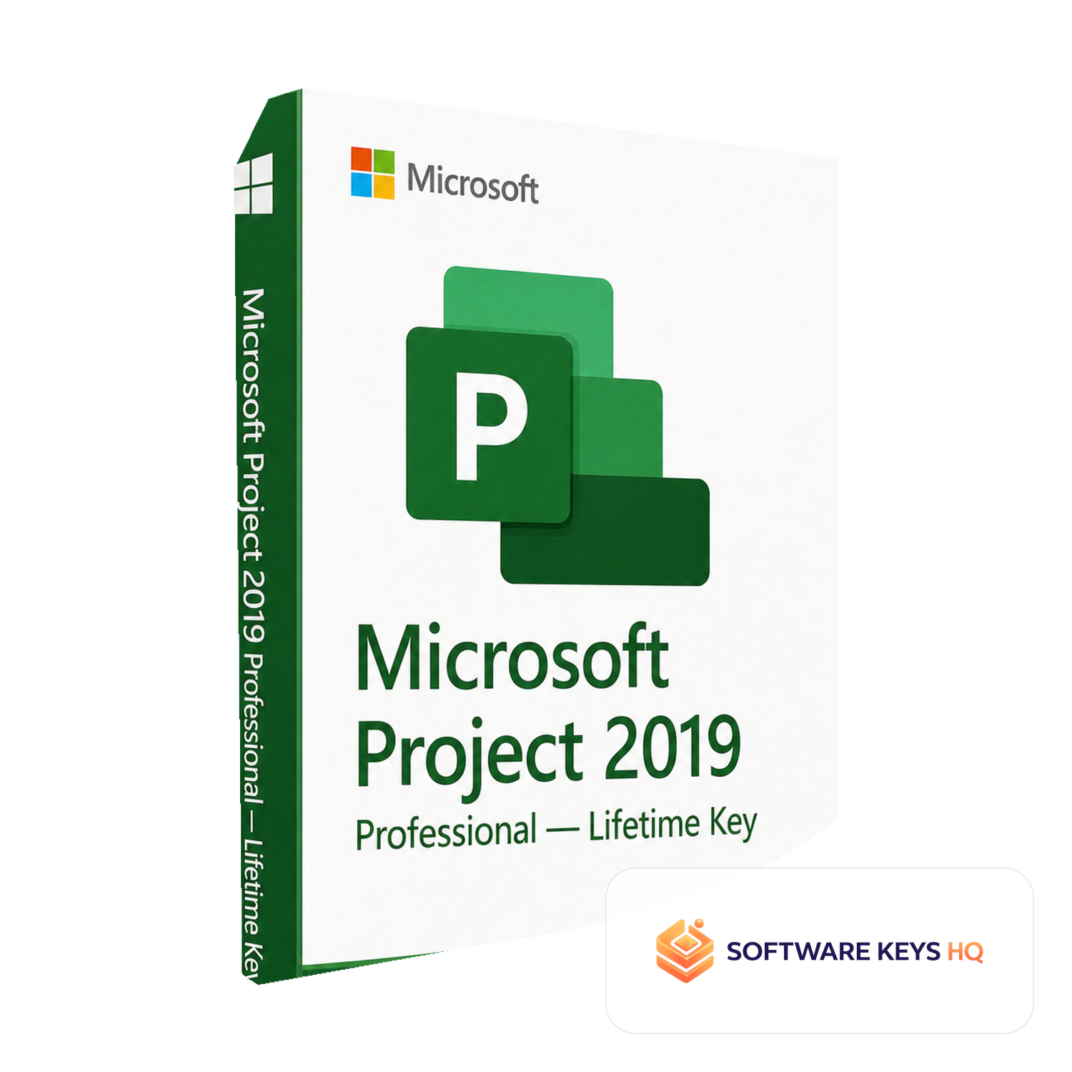 Microsoft Project 2019 Professional Lifetime Key software box