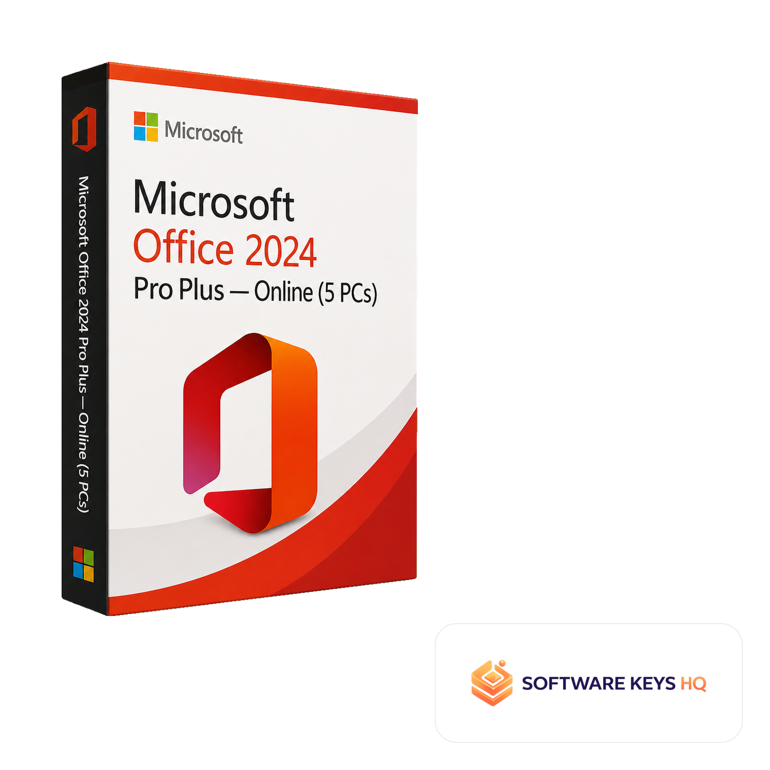 Microsoft Office 2024 Pro Plus Online (5 PCs) software box