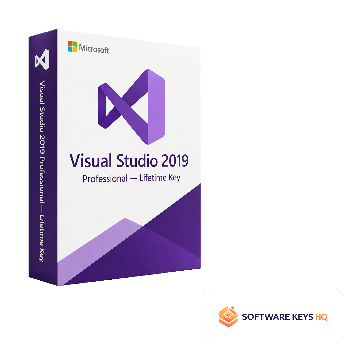Visual Studio 2019 Professional Lifetime Key software box