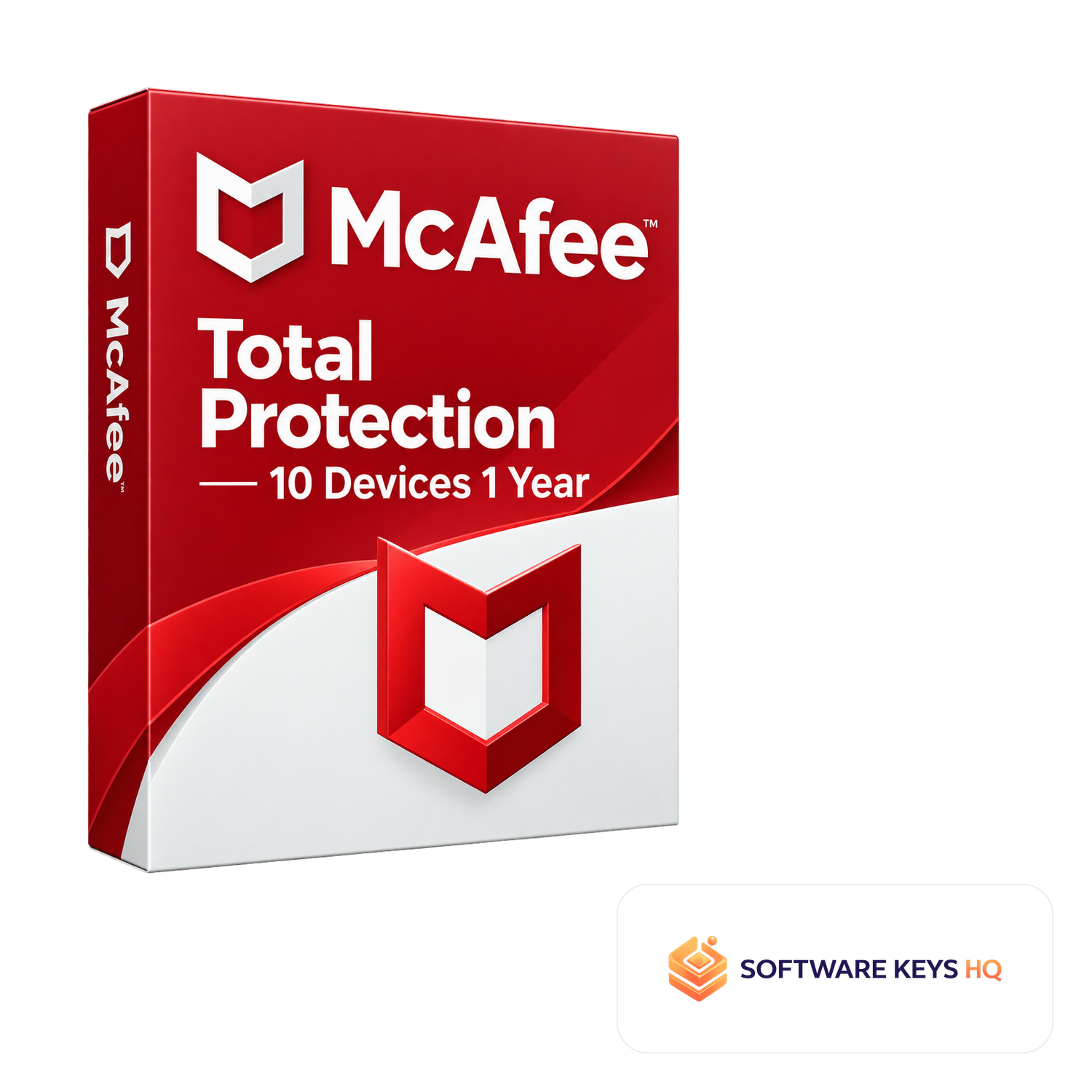 McAfee Total Protection 10 Devices 1 Year software box