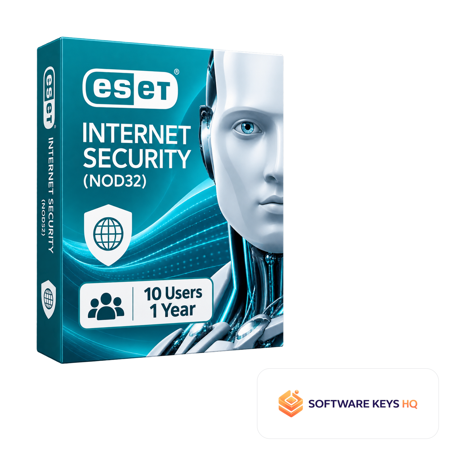ESET Internet Security (NOD32) 10 Users 1 Year software box