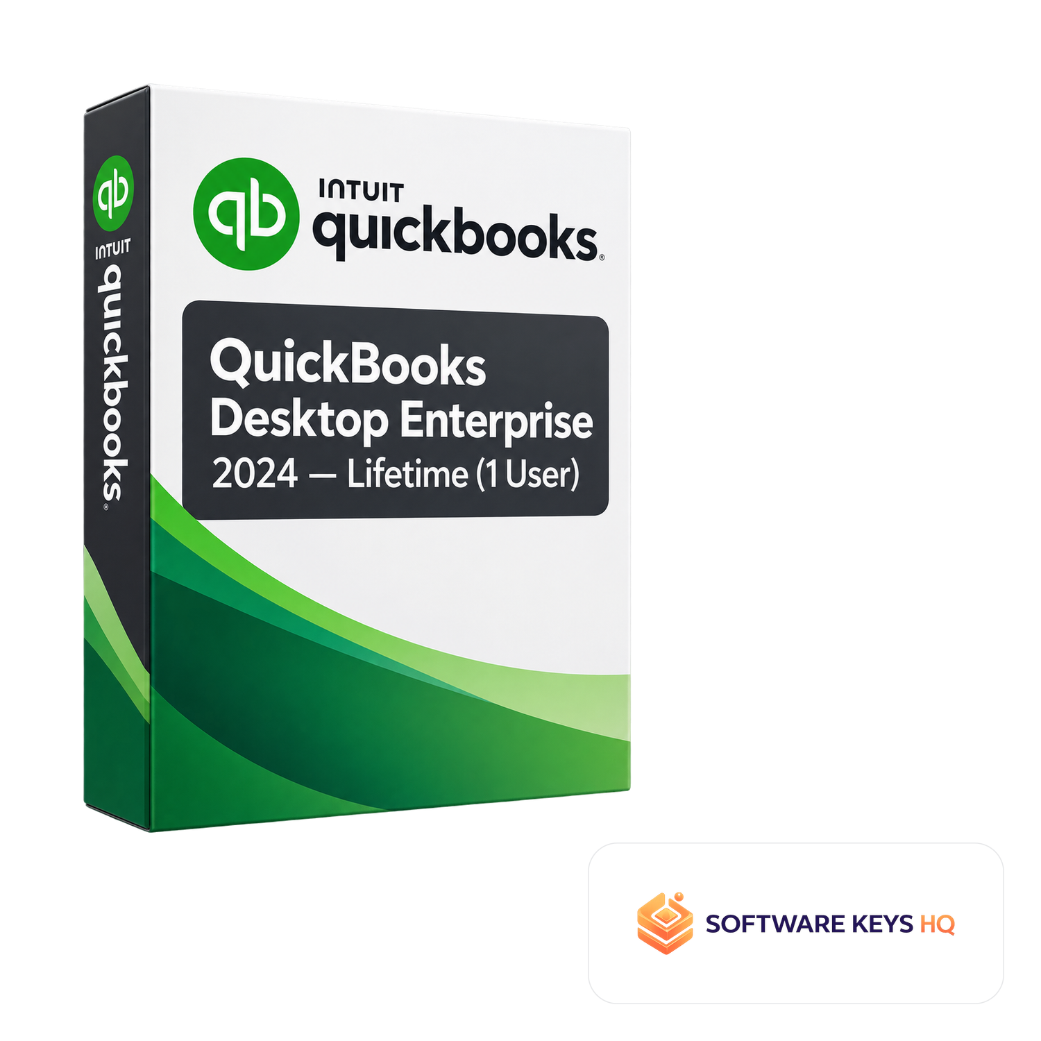 QuickBooks Desktop Enterprise 2024 Lifetime (1 User) software box