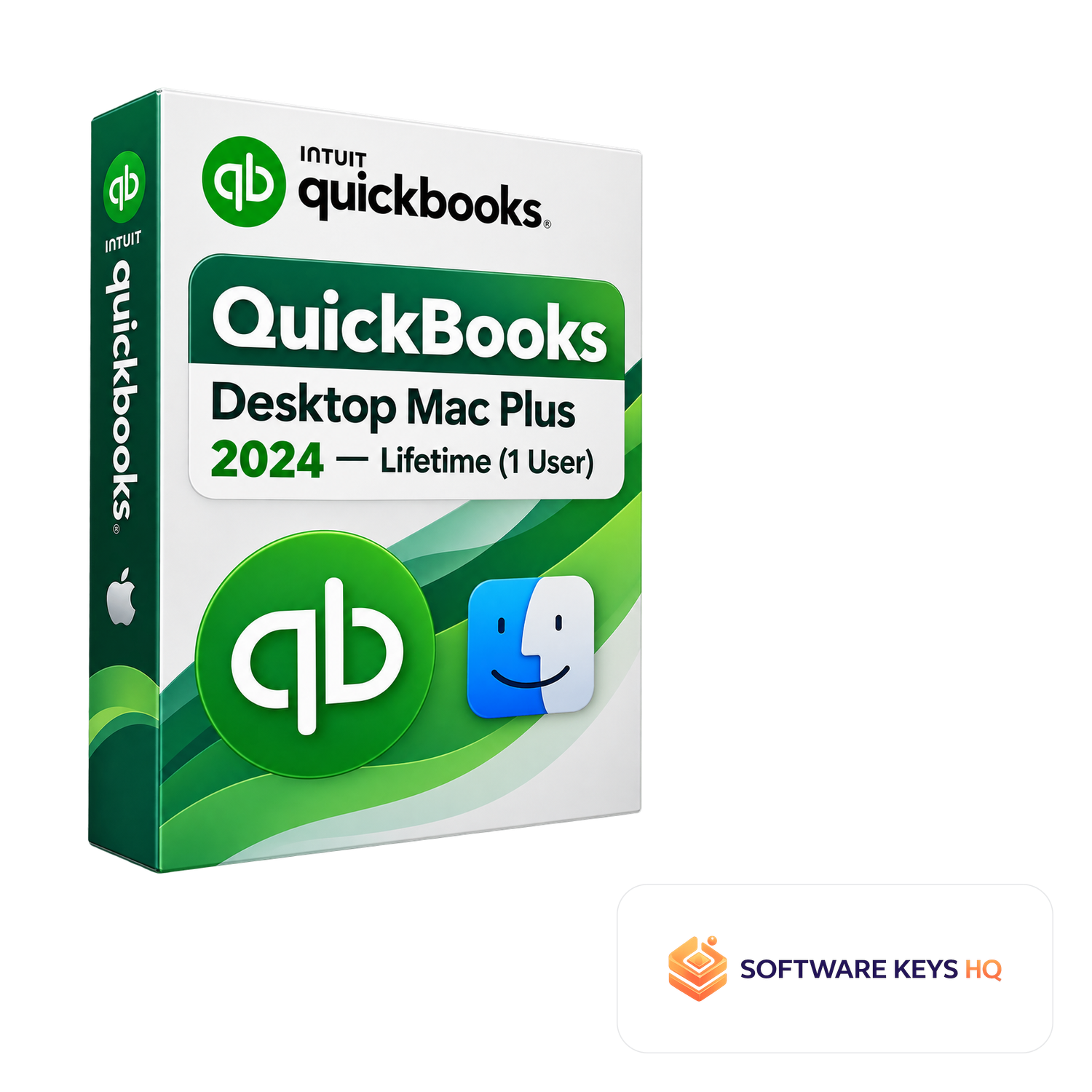 QuickBooks Desktop Mac Plus 2024 Lifetime (1 User) software box