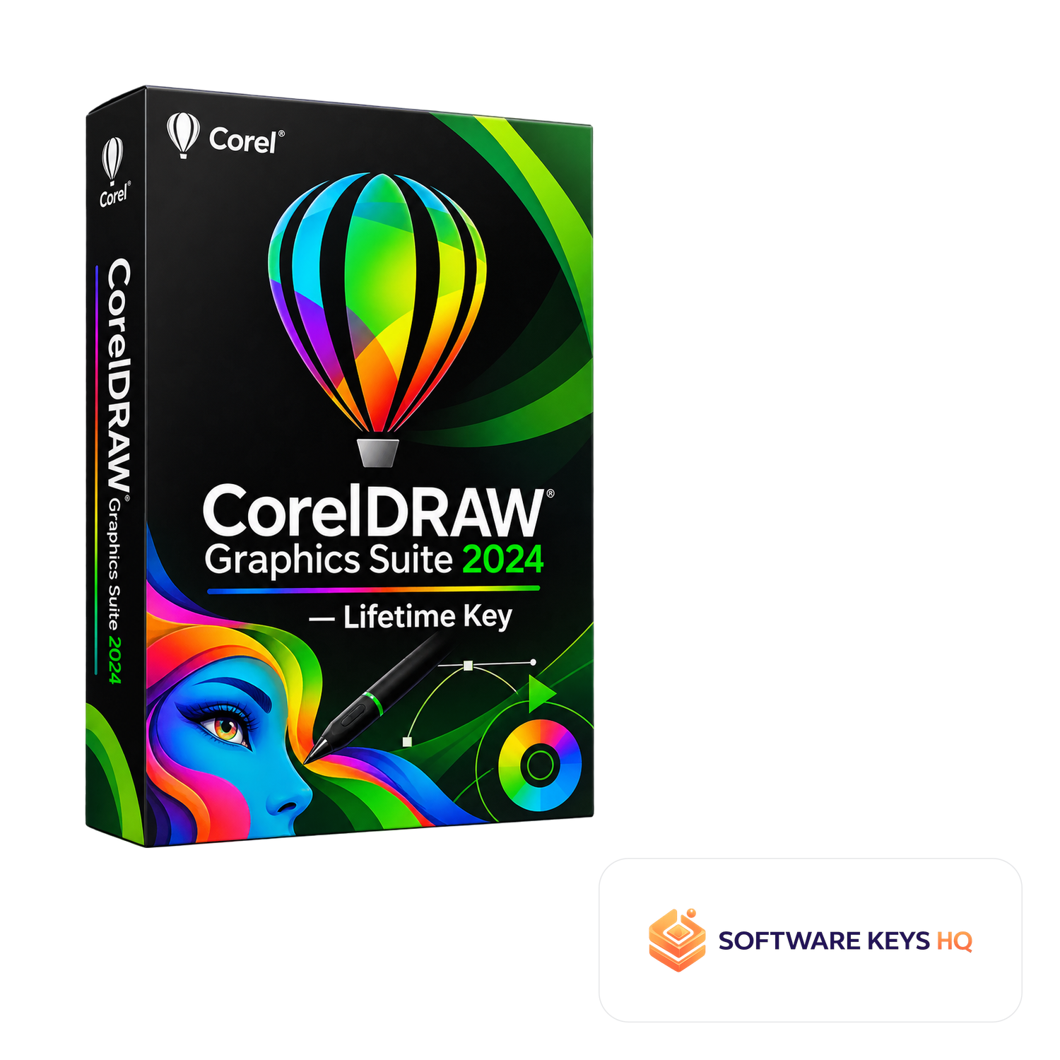 CorelDRAW Graphics Suite 2024 Lifetime Key software box