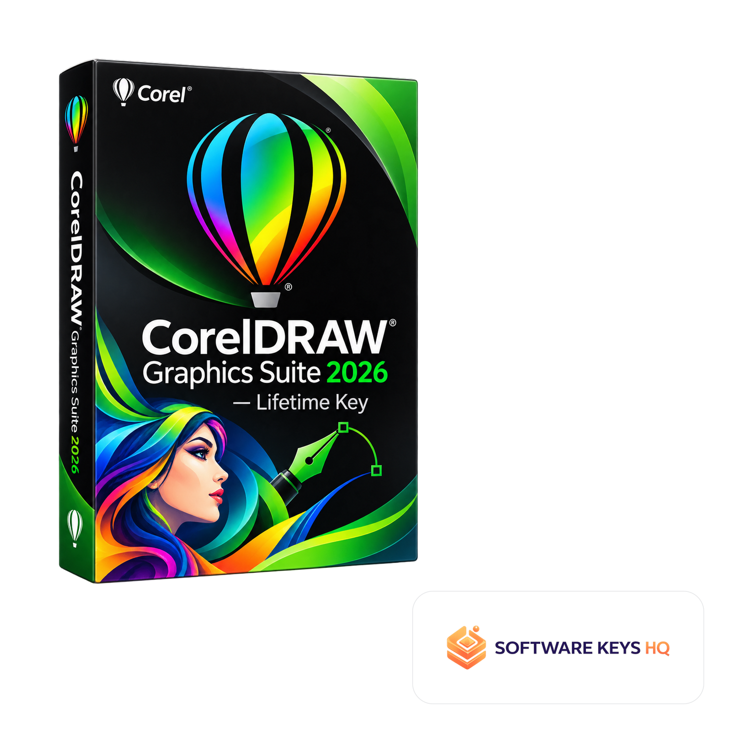 CorelDRAW Graphics Suite 2026 Lifetime Key software box