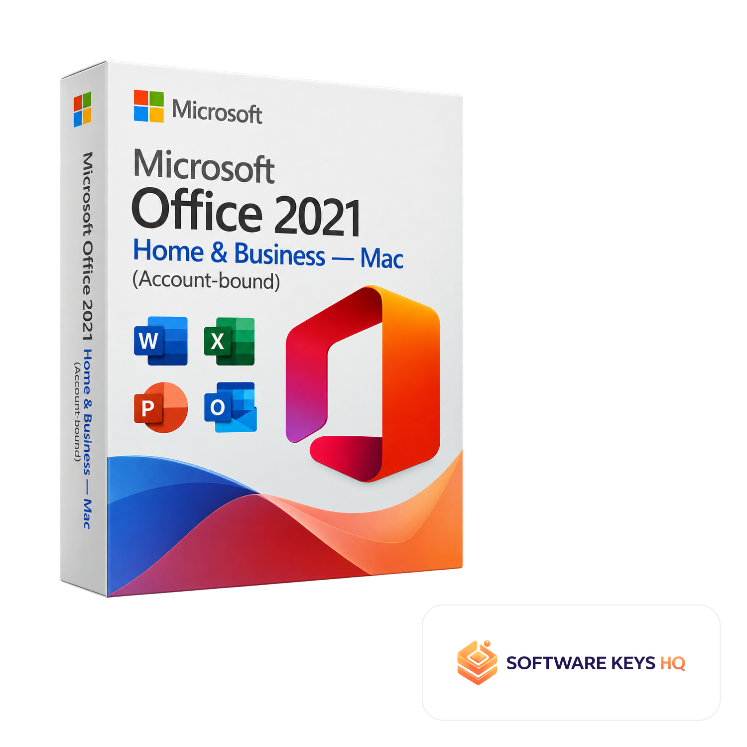 Microsoft Office 2021 Home & Business Mac (Account-bound) software box