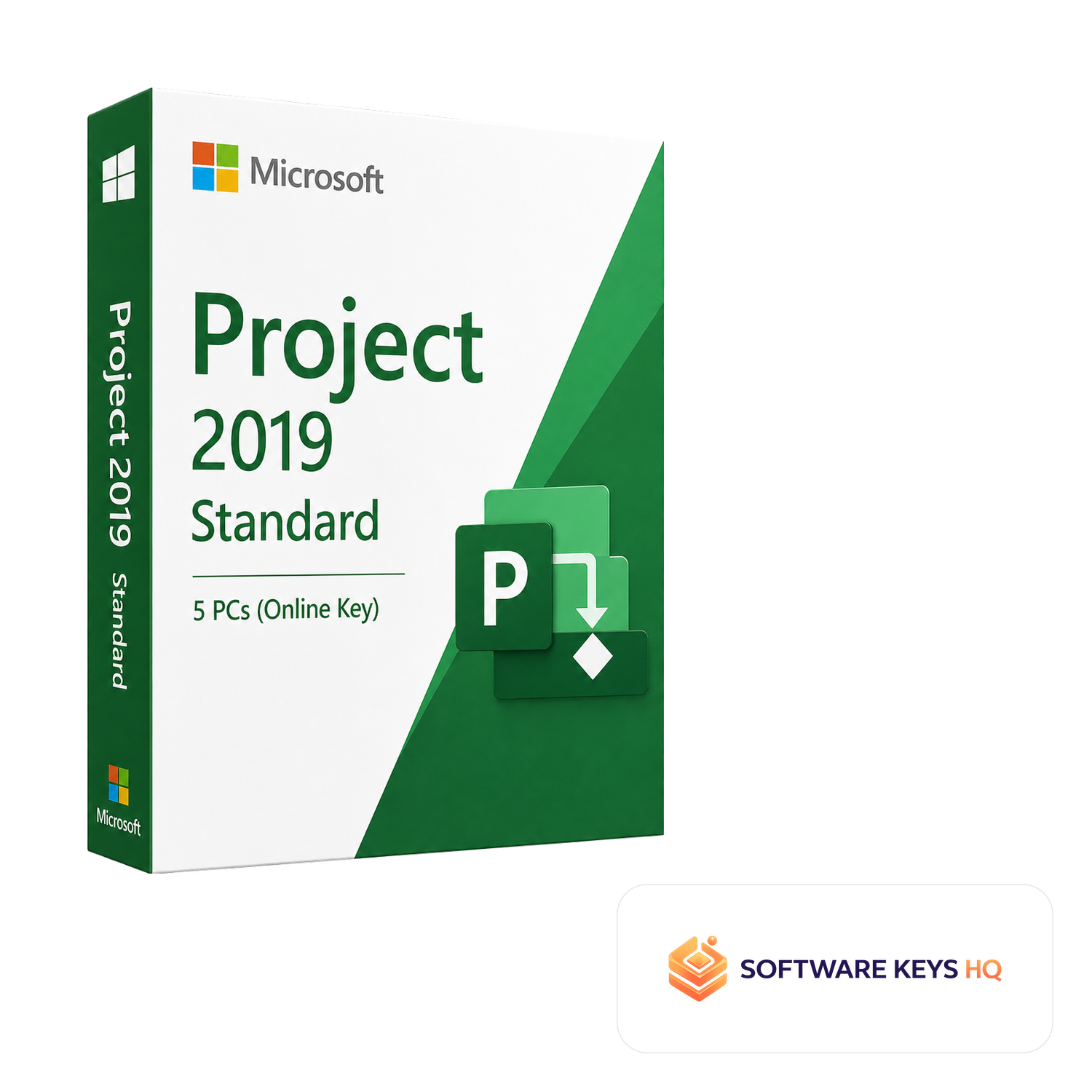 Microsoft Project 2019 Standard 5 PCs (Online Key) software box