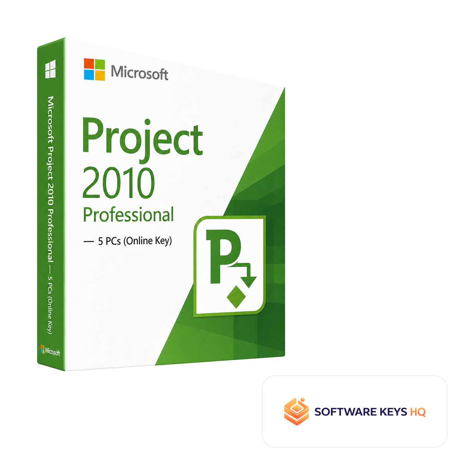 Microsoft Project 2010 Professional 5 PCs (Online Key) software box