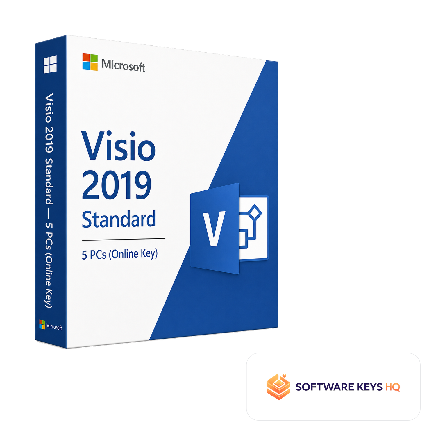 Microsoft Visio 2019 Standard 5 PCs (Online Key) software box
