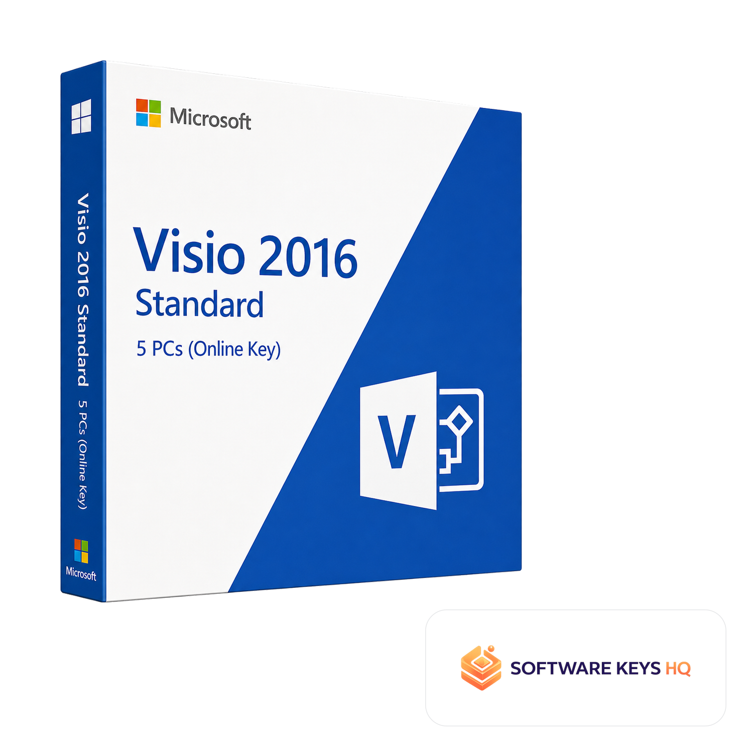 Microsoft Visio 2016 Standard 5 PCs (Online Key) software box