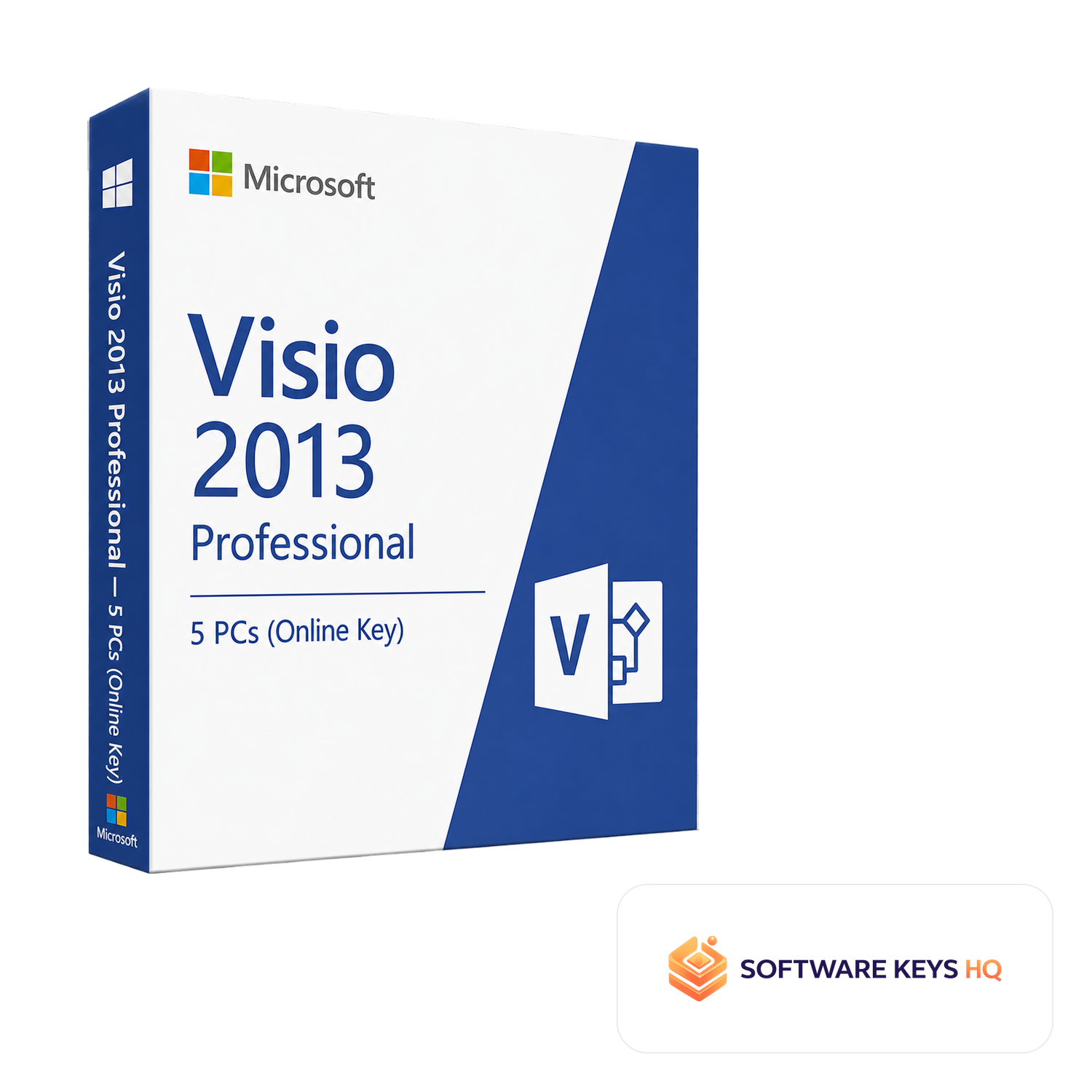 Microsoft Visio 2013 Professional 5 PCs (Online Key) software box