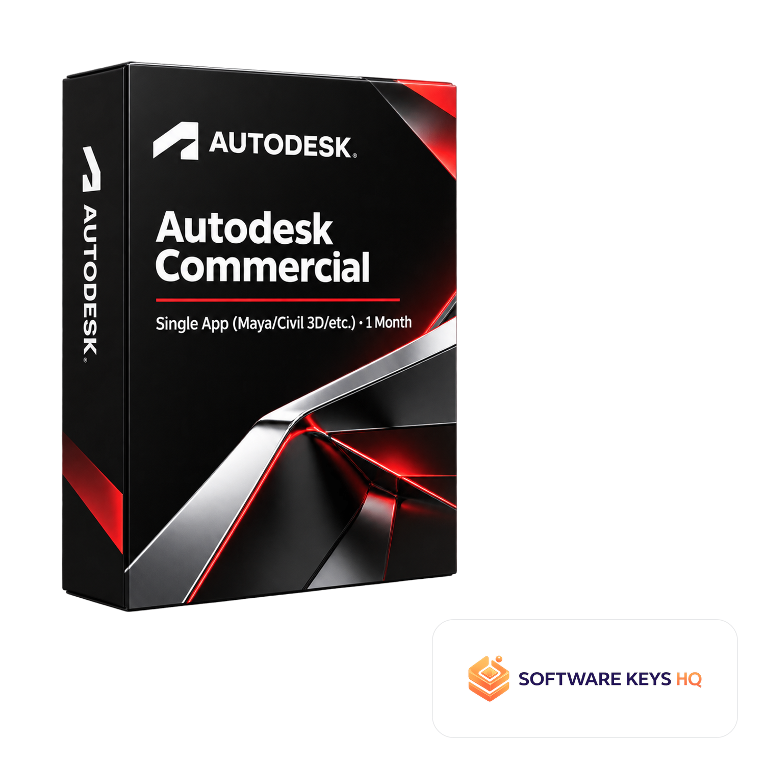Autodesk Commercial Single App (Maya/Civil 3D/etc.) 1 Month software box