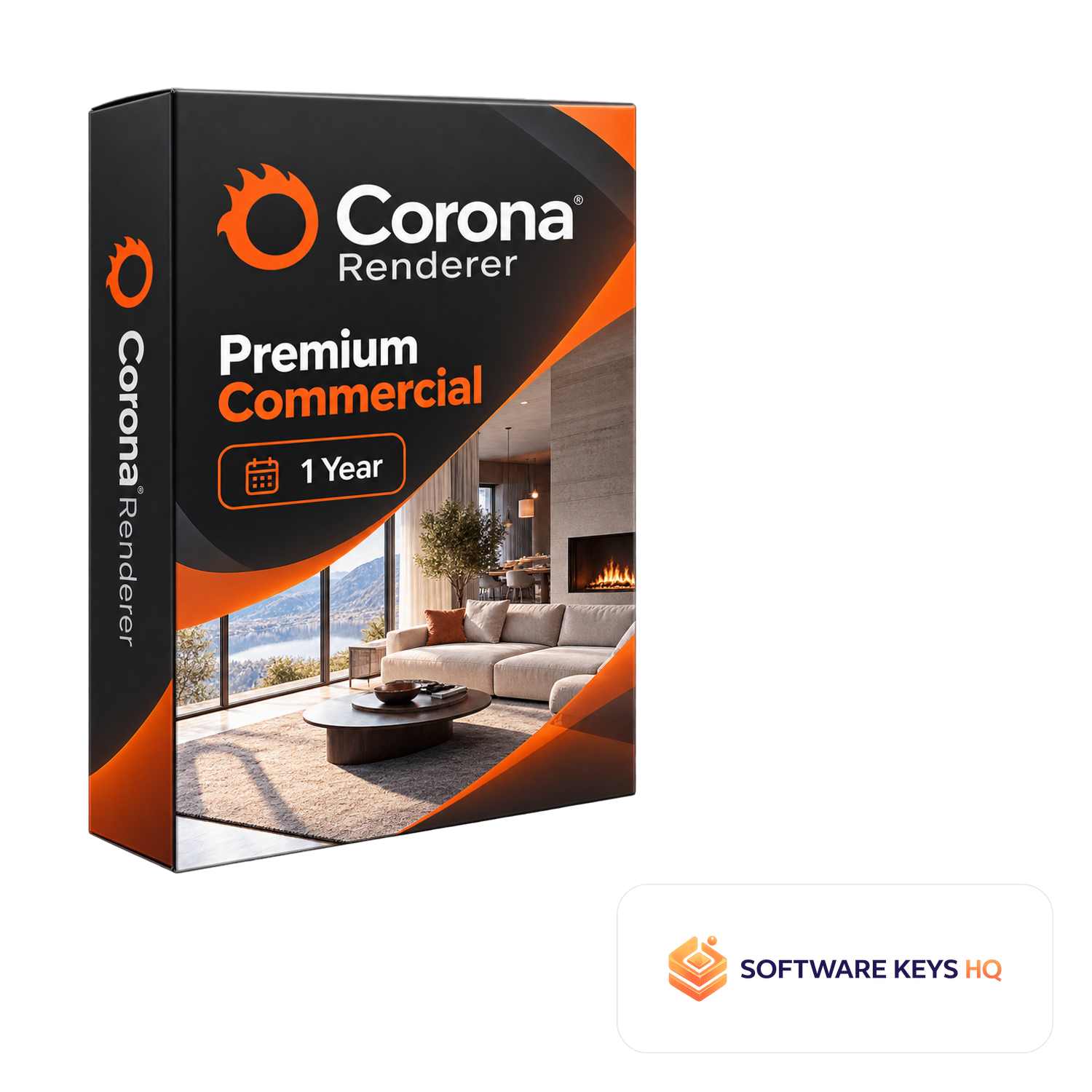 Corona Renderer Premium Commercial 1 Year software box
