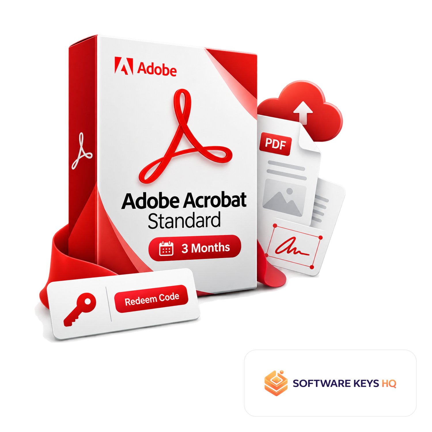 Adobe Acrobat Standard 3 Months (Redeem Code) software box