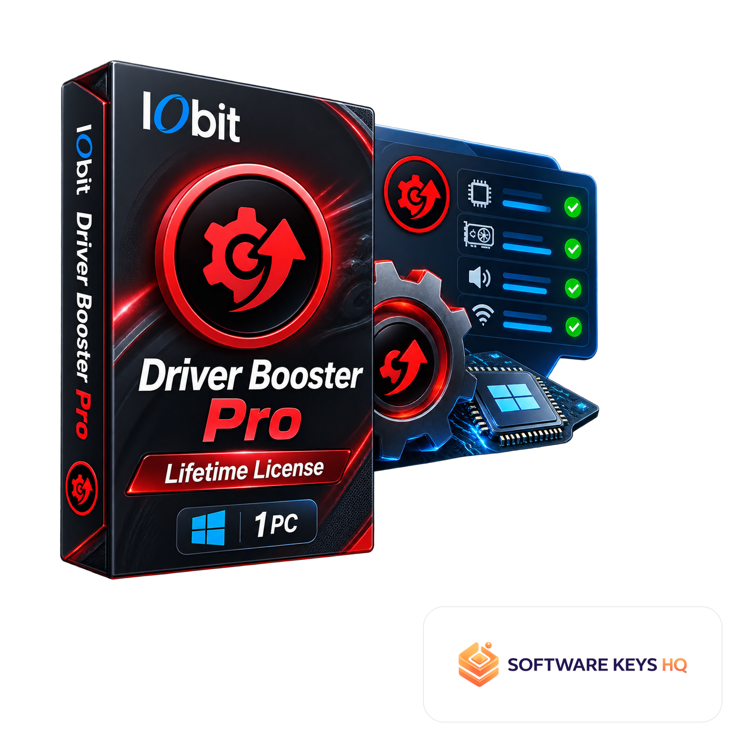 IObit Driver Booster Pro Lifetime License (1 PC) software box