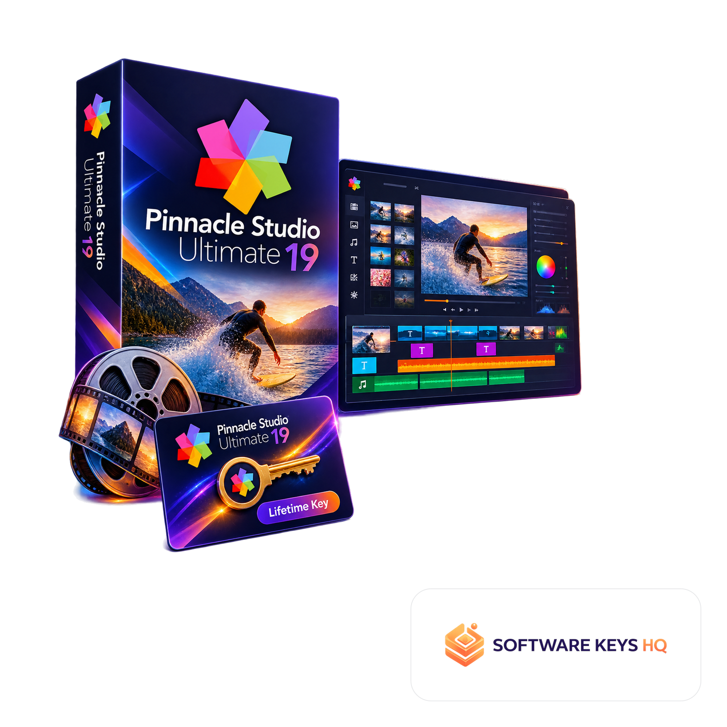 Pinnacle Studio Ultimate 19 Lifetime Key software box