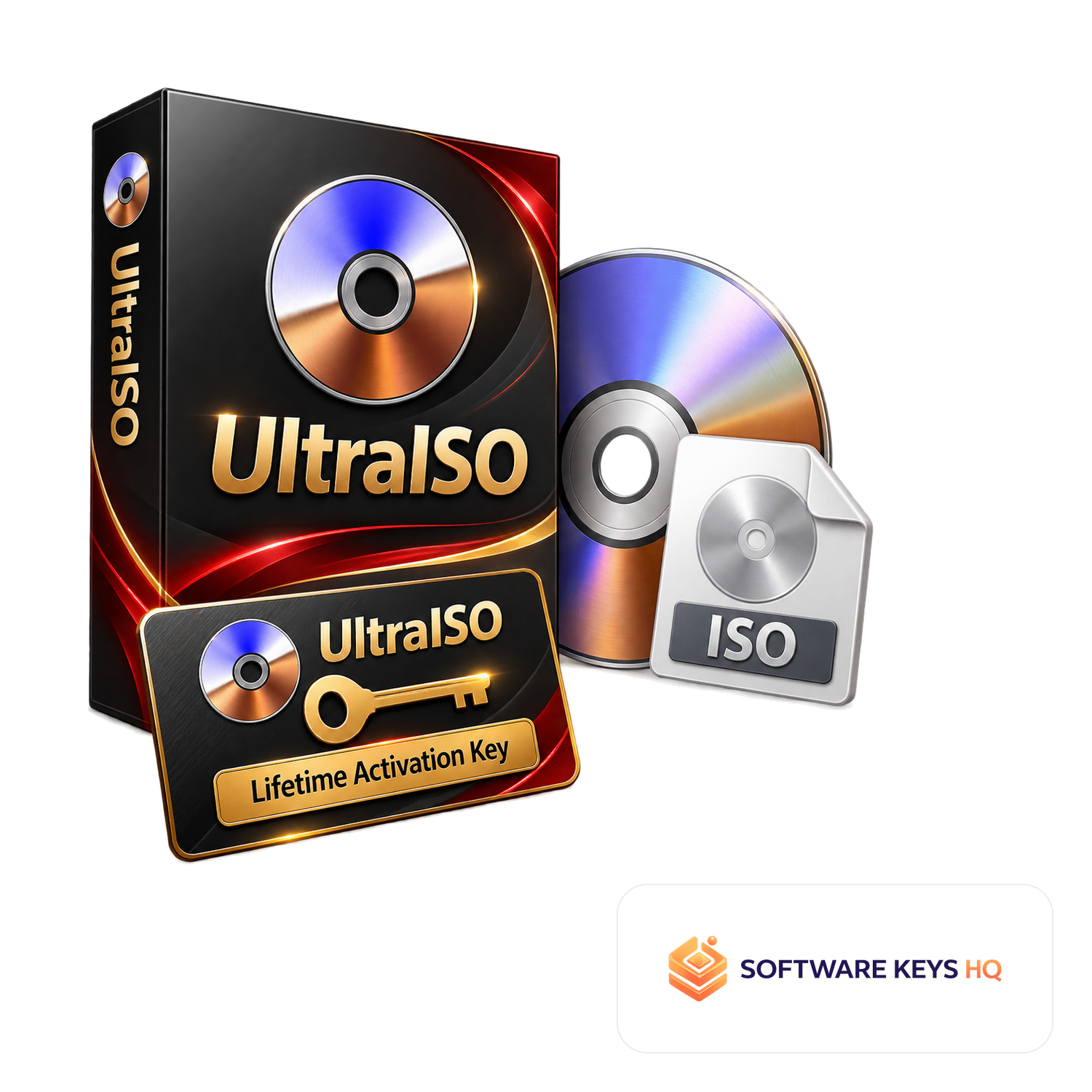UltraISO Lifetime Activation Key software box