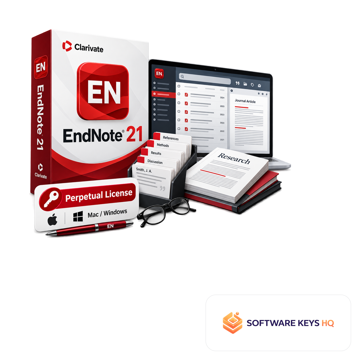 EndNote 21 Perpetual License (Mac/Windows) software box