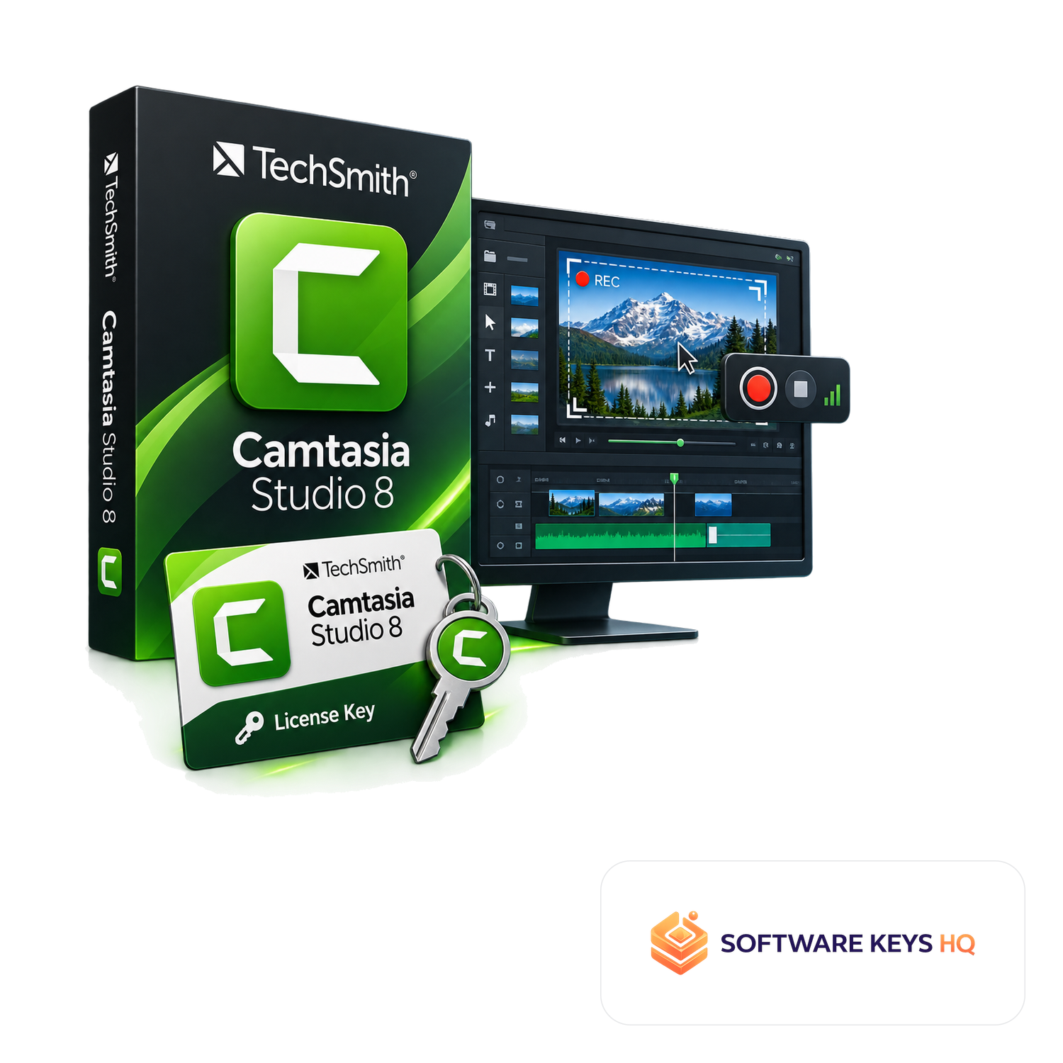TechSmith Camtasia Studio 8 License Key software box