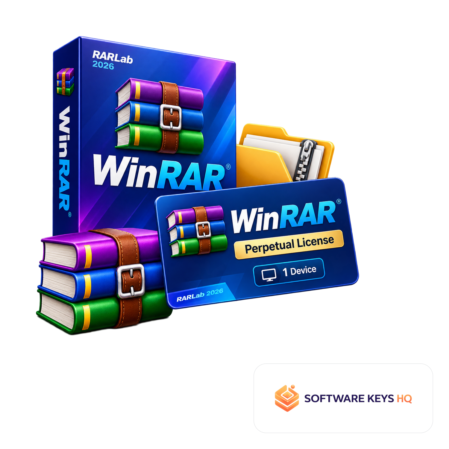 WinRAR Perpetual License, 1 Device (RARLab 2026) software box