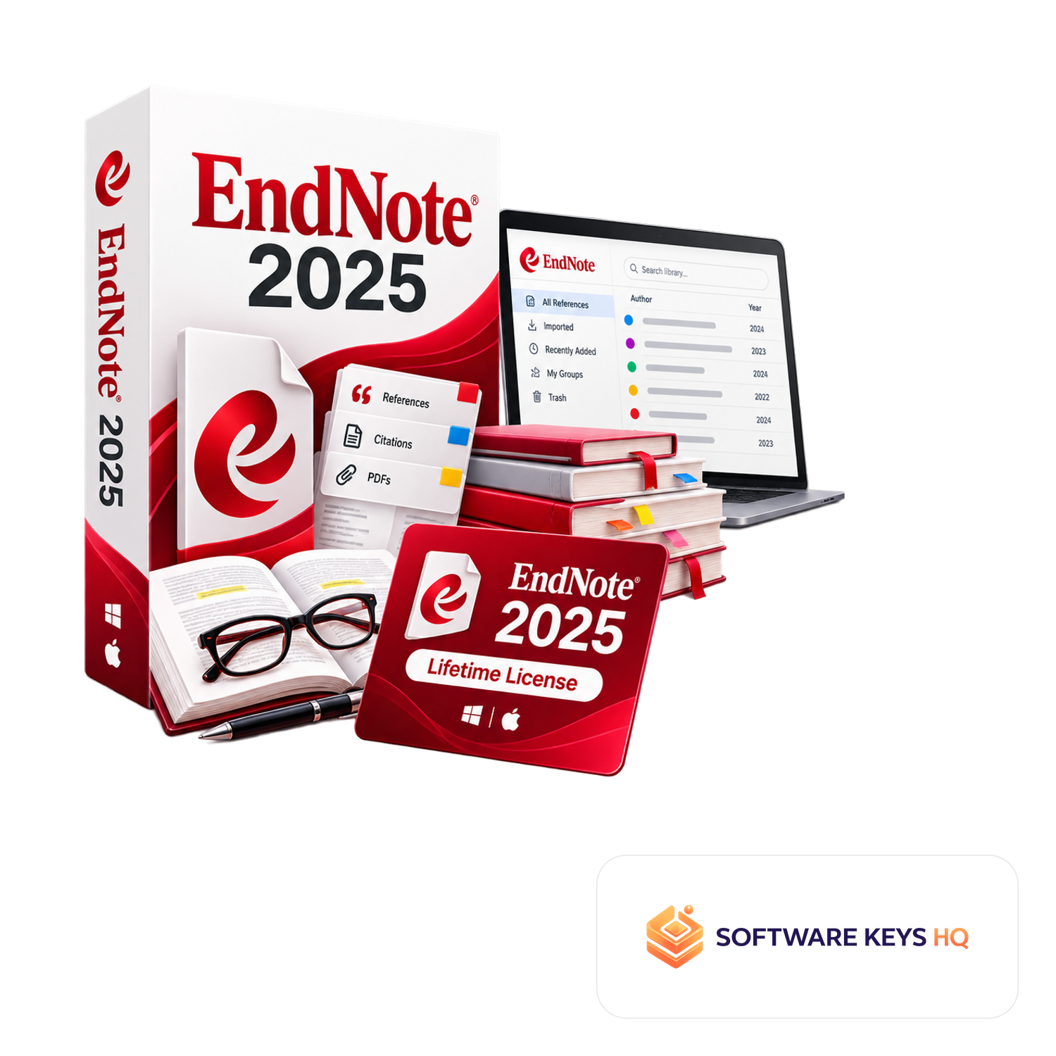 EndNote 2025 Lifetime License (Windows/Mac) software box