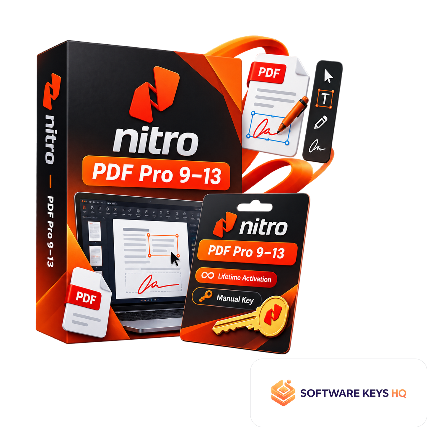 Nitro PDF Pro (9 13) Lifetime Activation Key software box